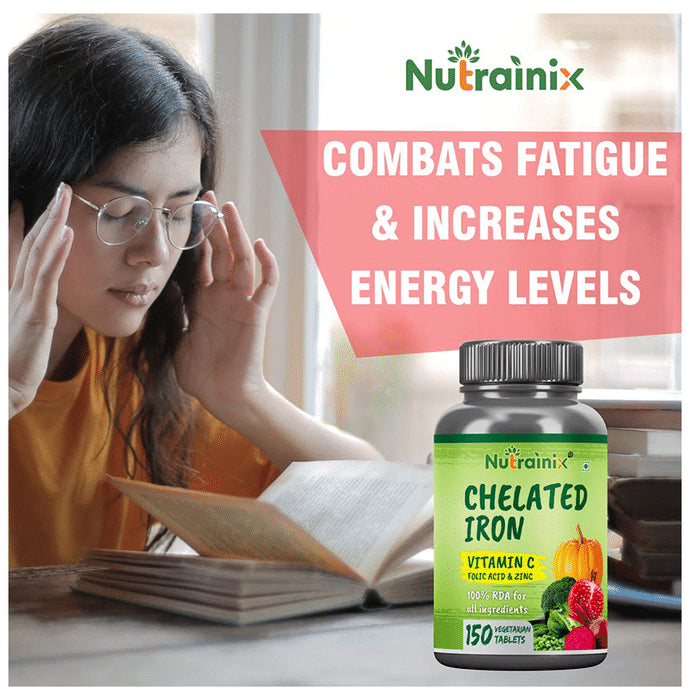 Nutrainix Chelated Iron, Vitamin C, Folic Acid & Zinc Vegetarian Tablet