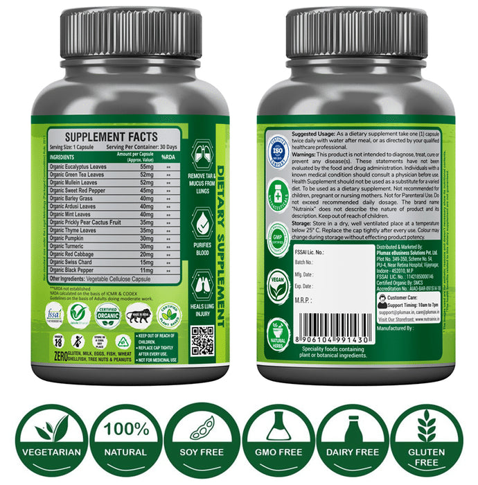 Nutrainix Organic & Plant-Based Luv Lungs Vegetarian Capsule