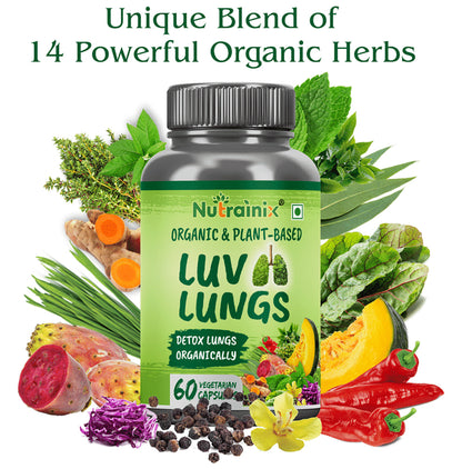 Nutrainix Organic & Plant-Based Luv Lungs Vegetarian Capsule