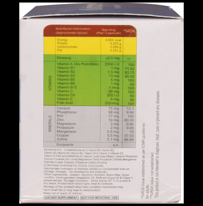 Nutrapure Multivitamin, Multimineral with Ginseng & Antioxidants Softgel Capsule (10 Each)