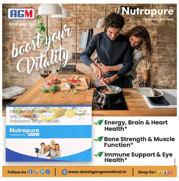 Nutrapure Multivitamin, Multimineral with Ginseng & Antioxidants Softgel Capsule (10 Each)