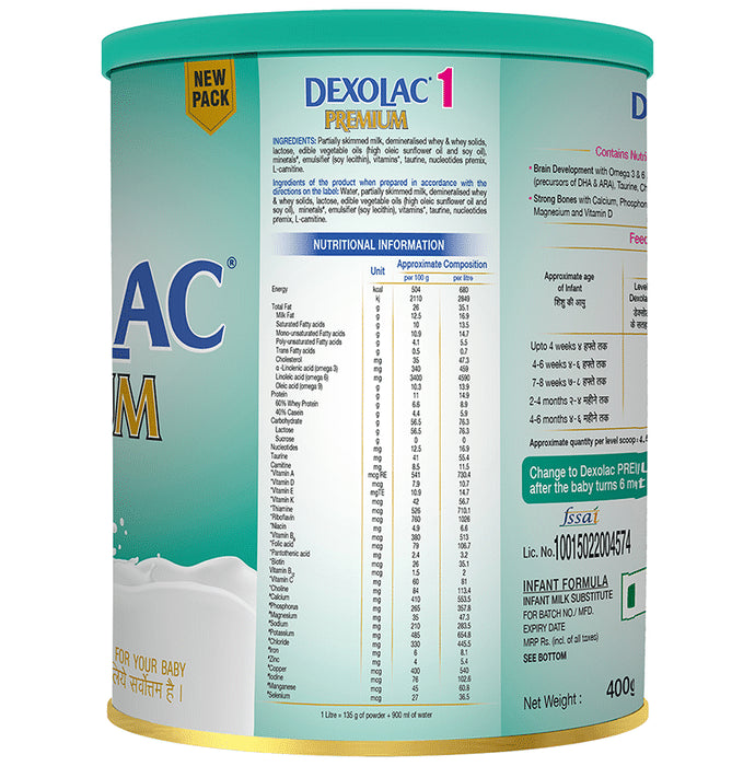 Dexolac Premium 1 Infant Spray Dried Formula | For Immunity, Digestion & Strong Bones