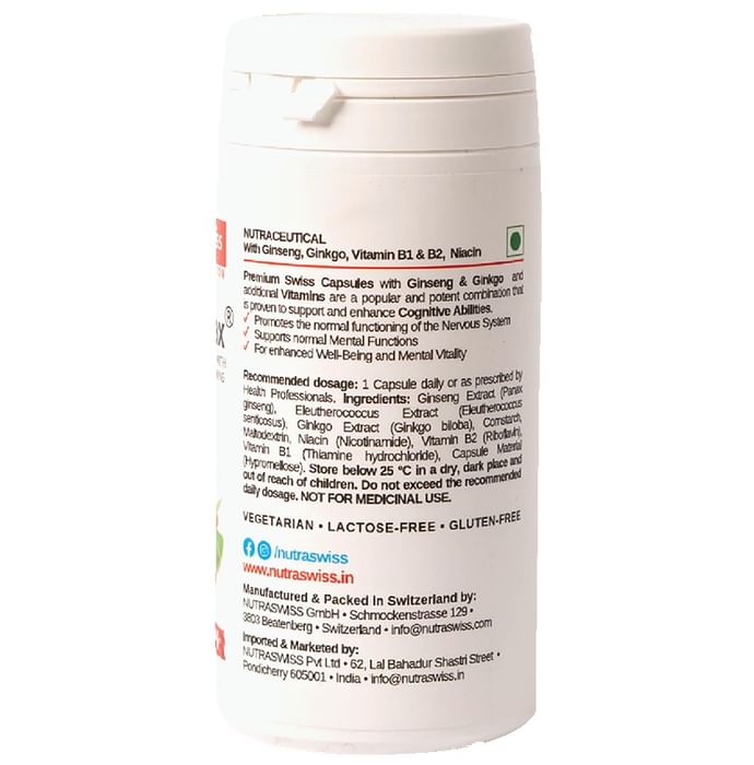 Nutraswiss NeuroMax with Ginseng, Ginkgo & Vitamins | For Nervous System | Capsule