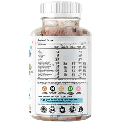 Nutrazee Multivitamin | Gummies for Kids & Adults | Supports Healthy Growth & Development | Flavour Orange