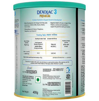 Dexolac Premium 3 Follow-Up Formula | For Immunity, Brain Development, Bones & Digestion | Powder