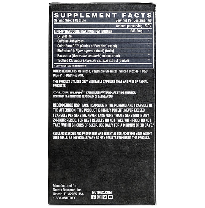 Nutrex Research Lipo 6 Hardcore Capsule