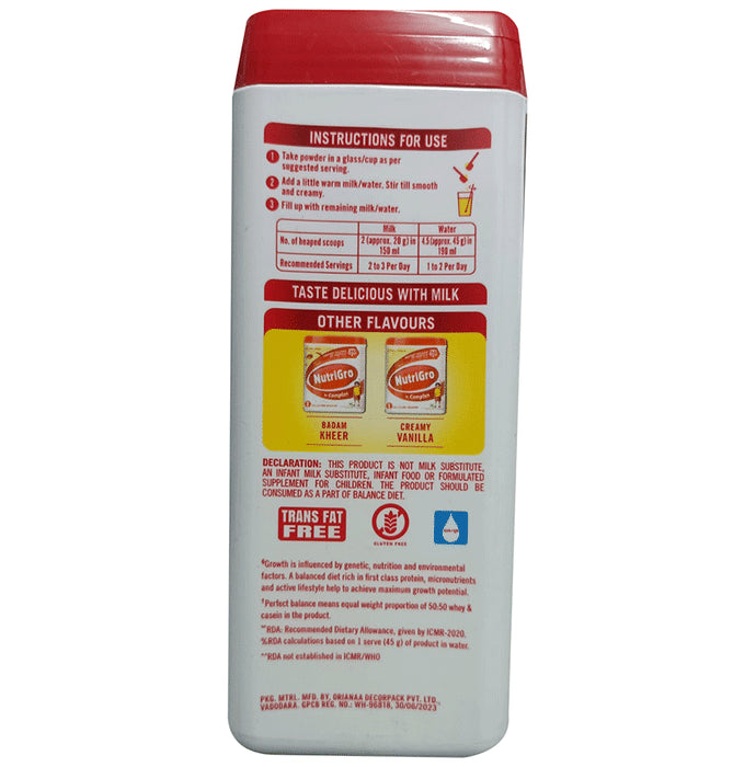 Nutrigro By Complan Protein | 2 to 6 Years | Flavour Delicious Chocolate