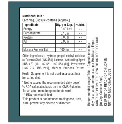 Nutrigrow Mucuna Puriens Veg Capsule (60 Each)