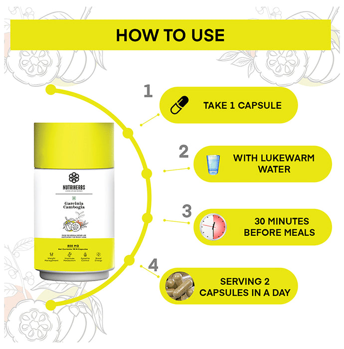 Nutriherbs Garcinia Cambogia Herbs 800mg (70% HCA) Veggie Capsule