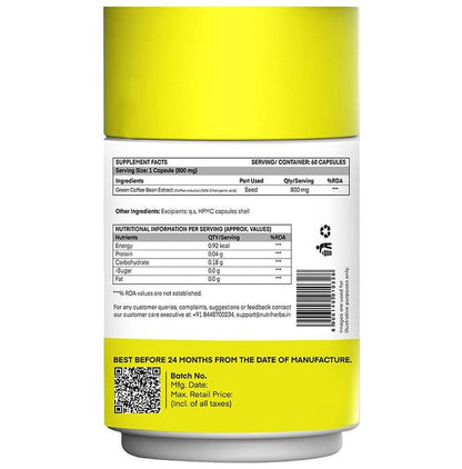 Nutriherbs Green Coffee Bean Herbs for Weight Management & Metabolism | Capsule