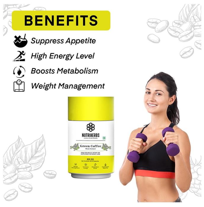 Nutriherbs Green Coffee Bean Herbs for Weight Management & Metabolism | Capsule