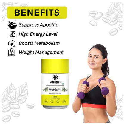 Nutriherbs Green Coffee Bean Herbs for Weight Management & Metabolism | Capsule