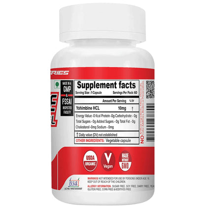 Nutrija Yohimbine HCL 10 MG Capsule