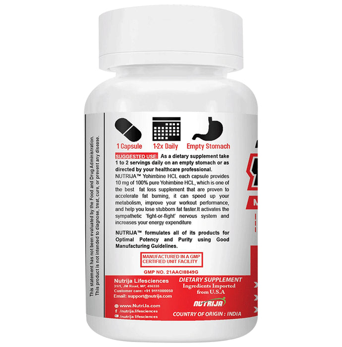 Nutrija Yohimbine HCL 10 MG Capsule