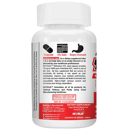 Nutrija Yohimbine HCL 10 MG Capsule