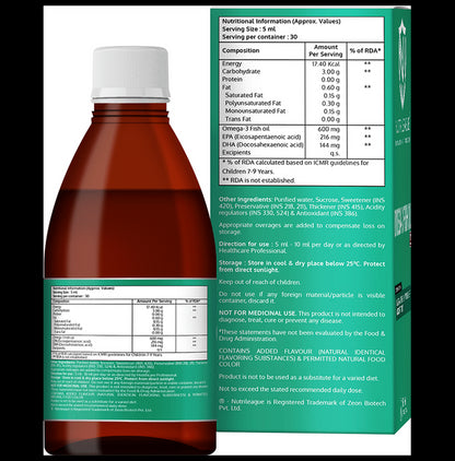 Nutrileague Omega 3 Fish Oil 600mg Syrup for Brain, Heart & Immunity