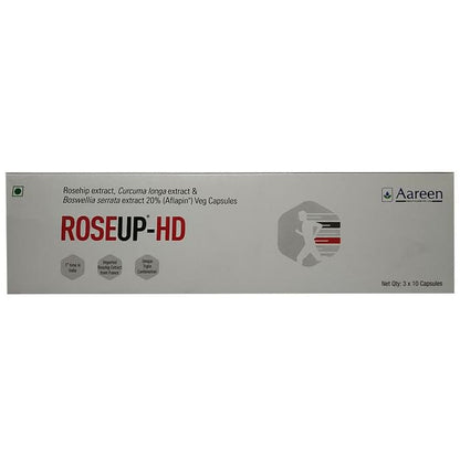 Roseup-Hd Veg Capsule with Rosehip, Curcuma Longa & Boswellia Serrata - Classic Derma