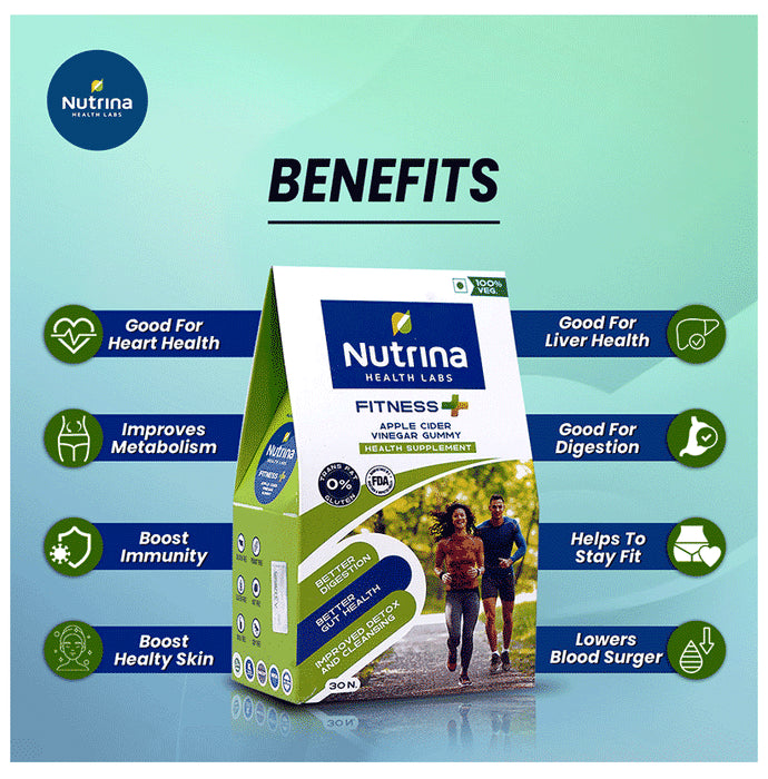 Nutrina Health Labs Fitness + Apple Cider Vinegar Gummy (30 Each) Apple