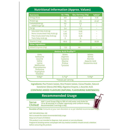 Nutrition Planet mVegan Plant Protein Powder Chocolate