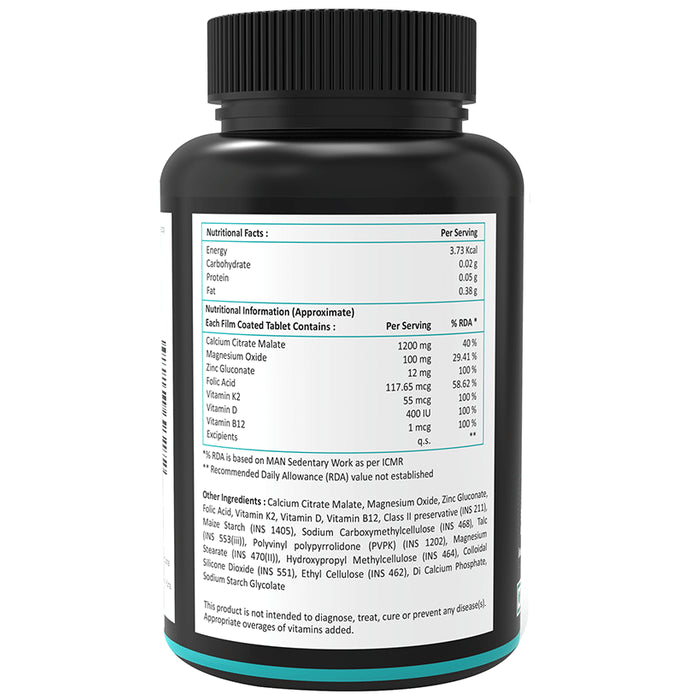 NutritJet Calcium Magnesium & Zinc with Vitamin D3 & B12 | For Healthy Bones, Muscles & Teeth | Tablet