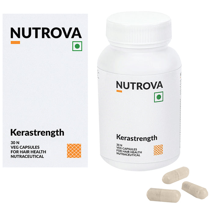 Nutrova Kerastrength with Vitamins, Minerals & Antioxidants | Veg Capsule for Hair Health - Classic Derma