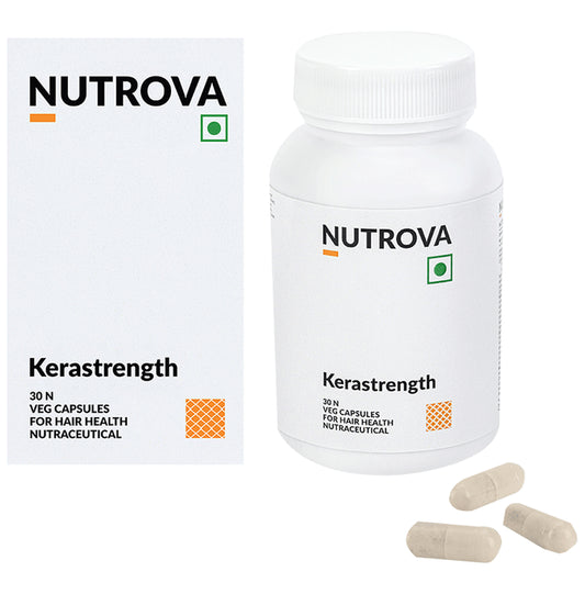Nutrova Kerastrength with Vitamins, Minerals & Antioxidants | Veg Capsule for Hair Health - Classic Derma