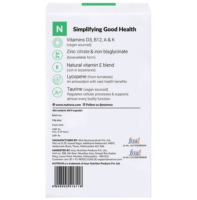 Nutrova Multivitamin for Vegans Capsule