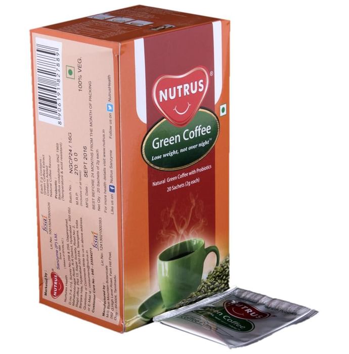 Nutrus Natural Green Coffee with Probiotics Sachet (2gm Each) - Classic Derma