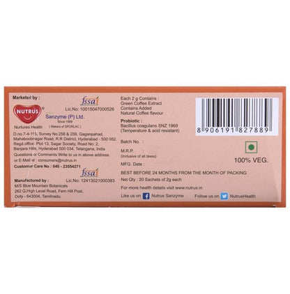 Nutrus Natural Green Coffee with Probiotics Sachet (2gm Each)