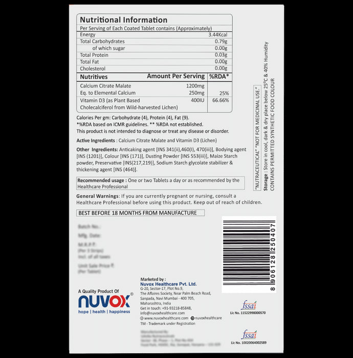 Nuvox Caldplus Tablet Sugar Free