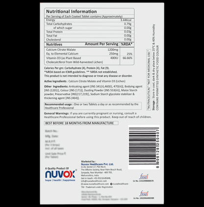 Nuvox Caldplus Tablet Sugar Free