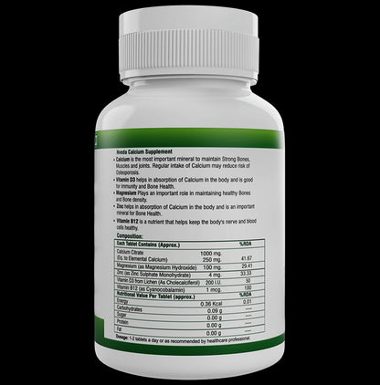 Nveda Calcium Magnesium Zinc | With Vitamin D3 & B12 for Bones, Muscles & Joint Health | Tablet