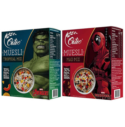 Oateo Combo Pack of Muesli Topical Mix & Muesli Mad Mix (400gm Each) - Classic Derma