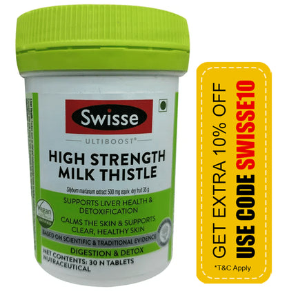 Swisse Ultiboost High Strength Milk Thistle 500mg Tablet for Liver & Stomach Care - Classic Derma