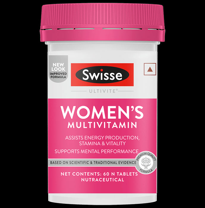 Swisse Ultivite Women's Multivitamin Tablet for Energy, Stamina & Fatigue Reduction - Classic Derma