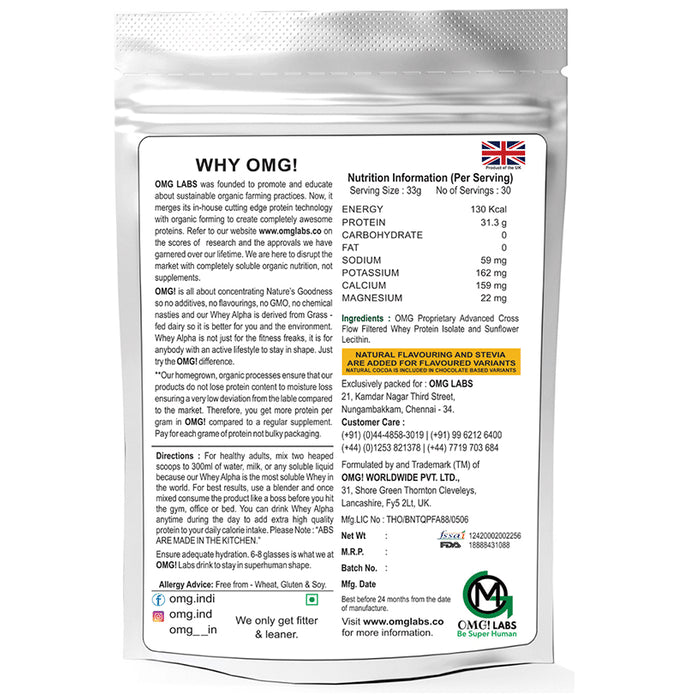 OMG Labs Whey Alpha Protein Isolate Mango