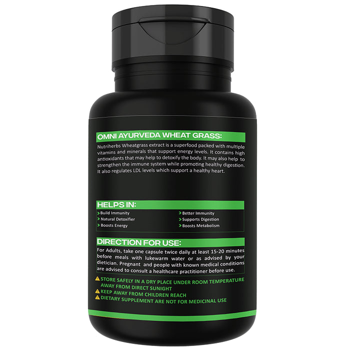 Omni Ayurveda Wheat Grass Crested Capsule (60 Each)