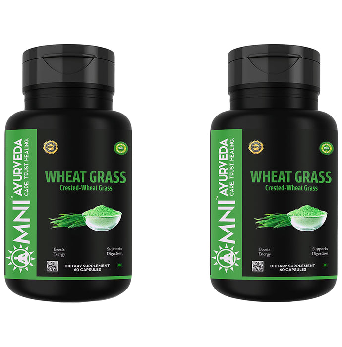 Omni Ayurveda Wheat Grass Crested Capsule (60 Each) - Classic Derma