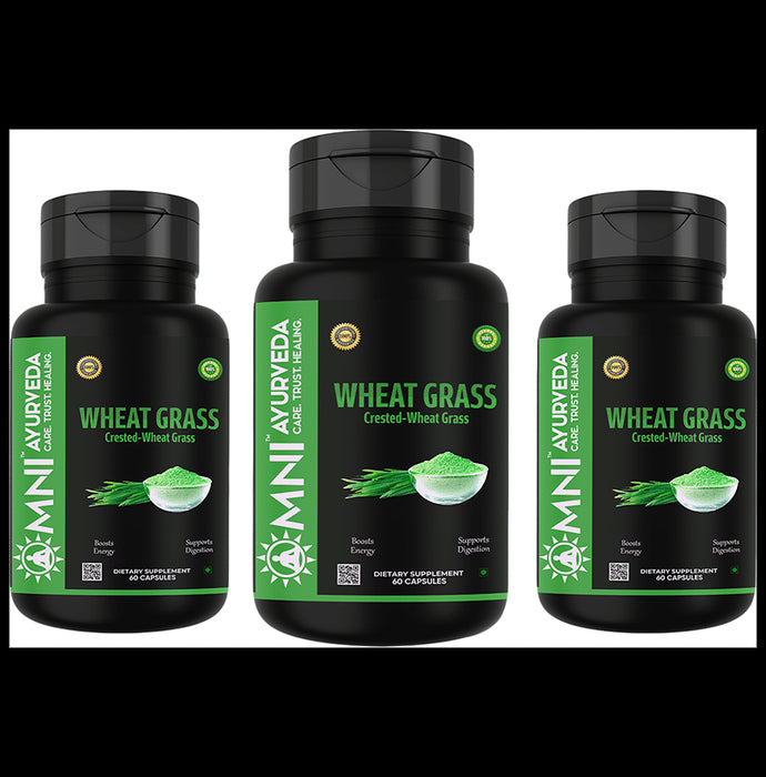 Omni Ayurveda Wheat Grass Crested Capsule (60 Each) - Classic Derma