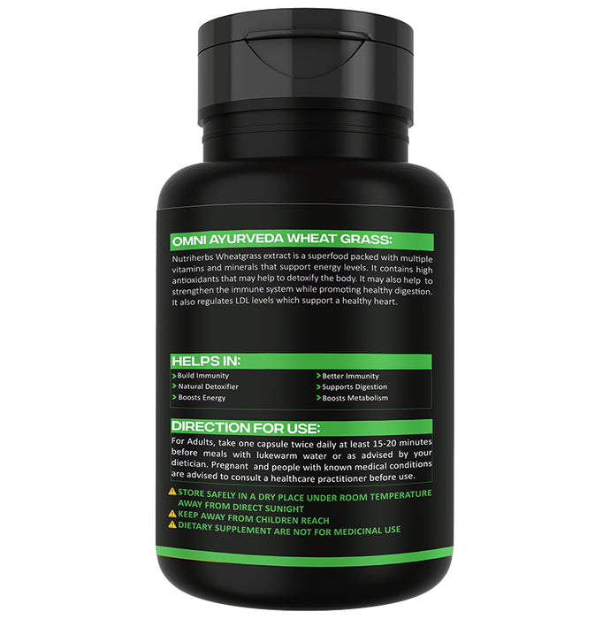 Omni Ayurveda Wheat Grass Crested Capsule (60 Each)