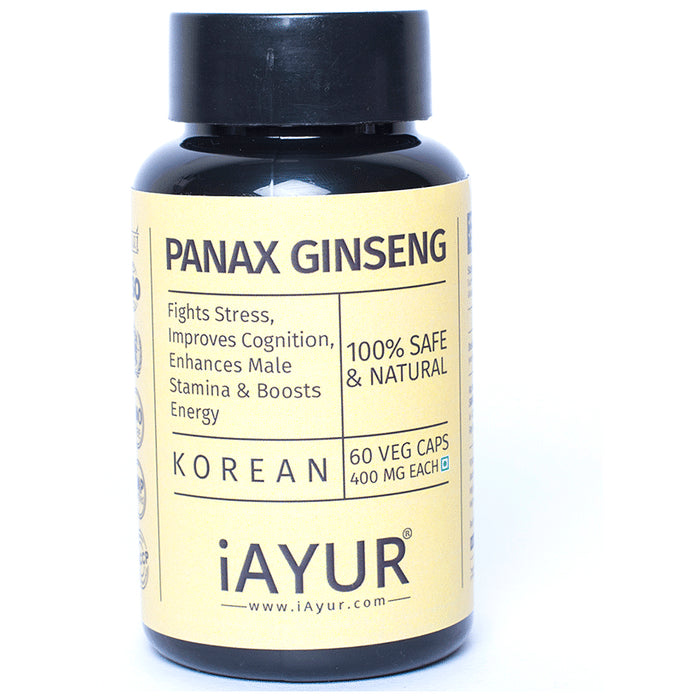 iAYUR Panax Ginseng Extract 400mg Veg Capsule - Classic Derma