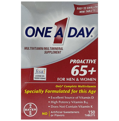 One A Day Multivitamin/Multimineral Supplement Proactive 65+ Tablet for Men & Women - Classic Derma