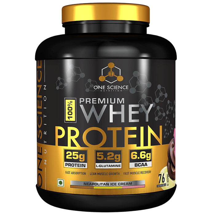 One Science Nutrition 100% Premium Whey Protein Powder Neapolitan Ice Cream - Classic Derma