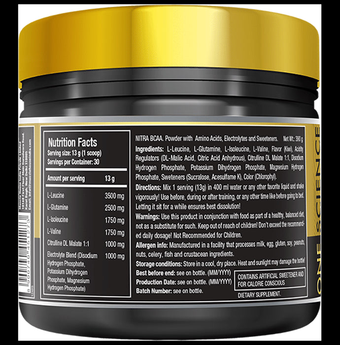 One Science Nutrition Nitra Fermented BCAA Powder Kiwi Blast