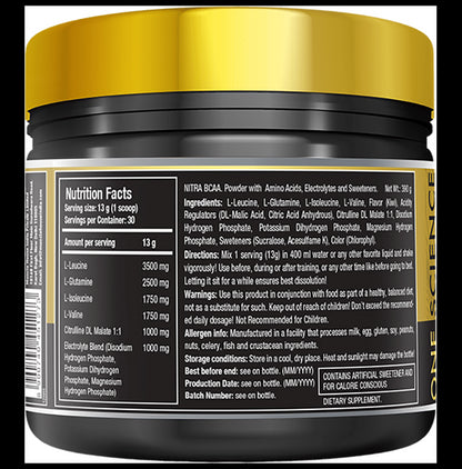 One Science Nutrition Nitra Fermented BCAA Powder Kiwi Blast