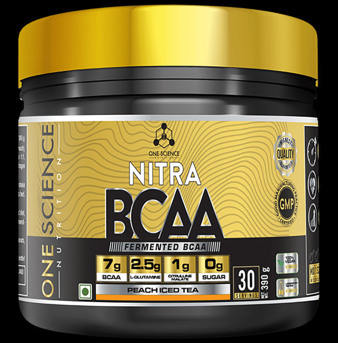 One Science Nutrition Nitra Fermented BCAA Powder Peach Ice Tea - Classic Derma