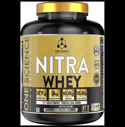 One Science Nutrition Nitra Whey Powder White Chocolate Almond - Classic Derma