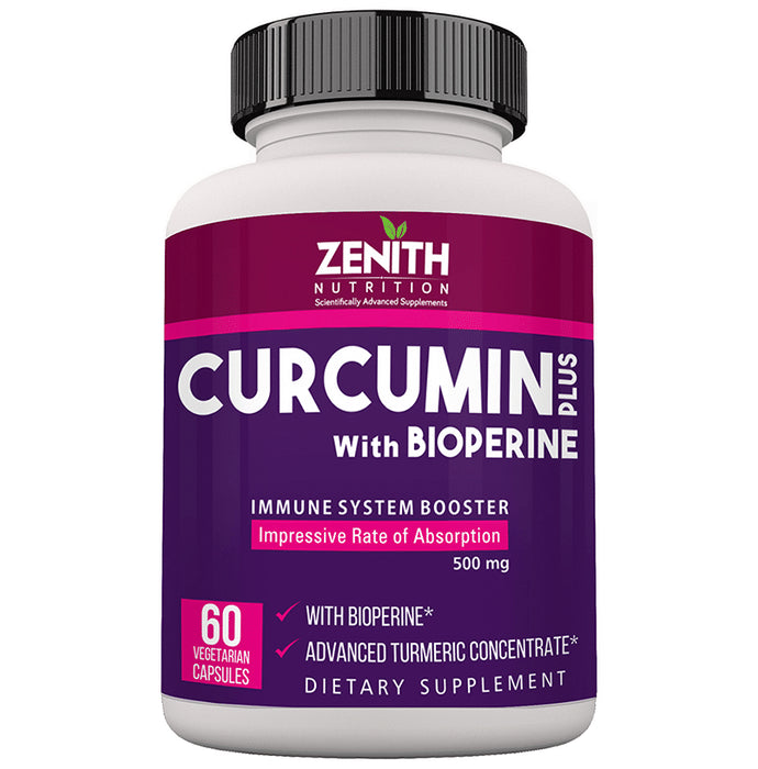 Zenith Nutrition Curcumin Plus with Bioperine 500mg Capsule - Classic Derma
