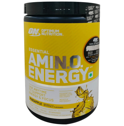 Optimum Nutrition (ON) Essential Amino Acids Energy Powder for Focus & Muscle Recovery | Flavour Pineapple - Classic Derma