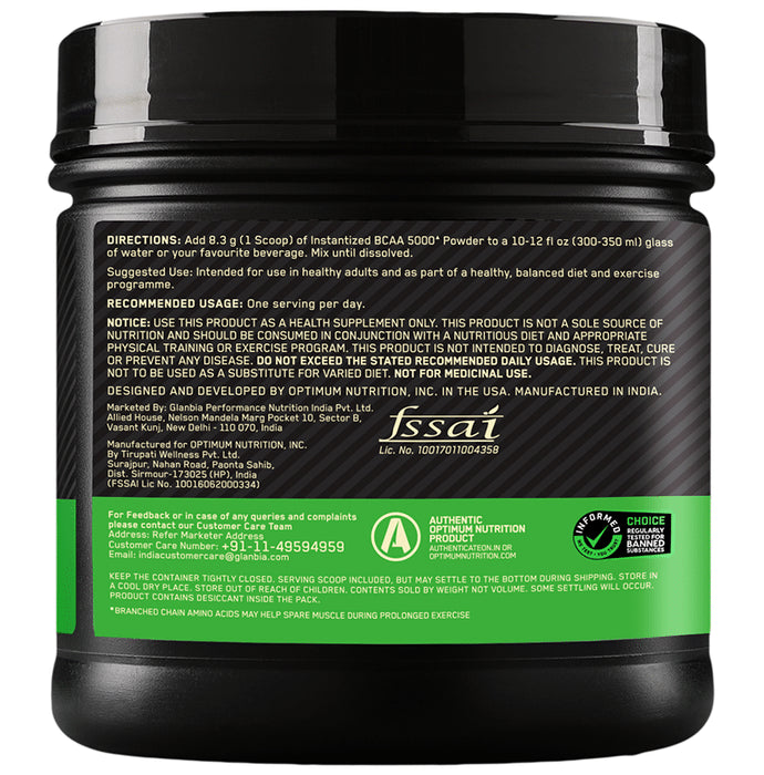 Optimum Nutrition (ON) Instantized BCAA 5000 Powder Fruit Punch